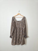 Floral Puff Sleeve Babydoll Dress (L)