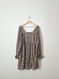 Floral Puff Sleeve Babydoll Dress (L)