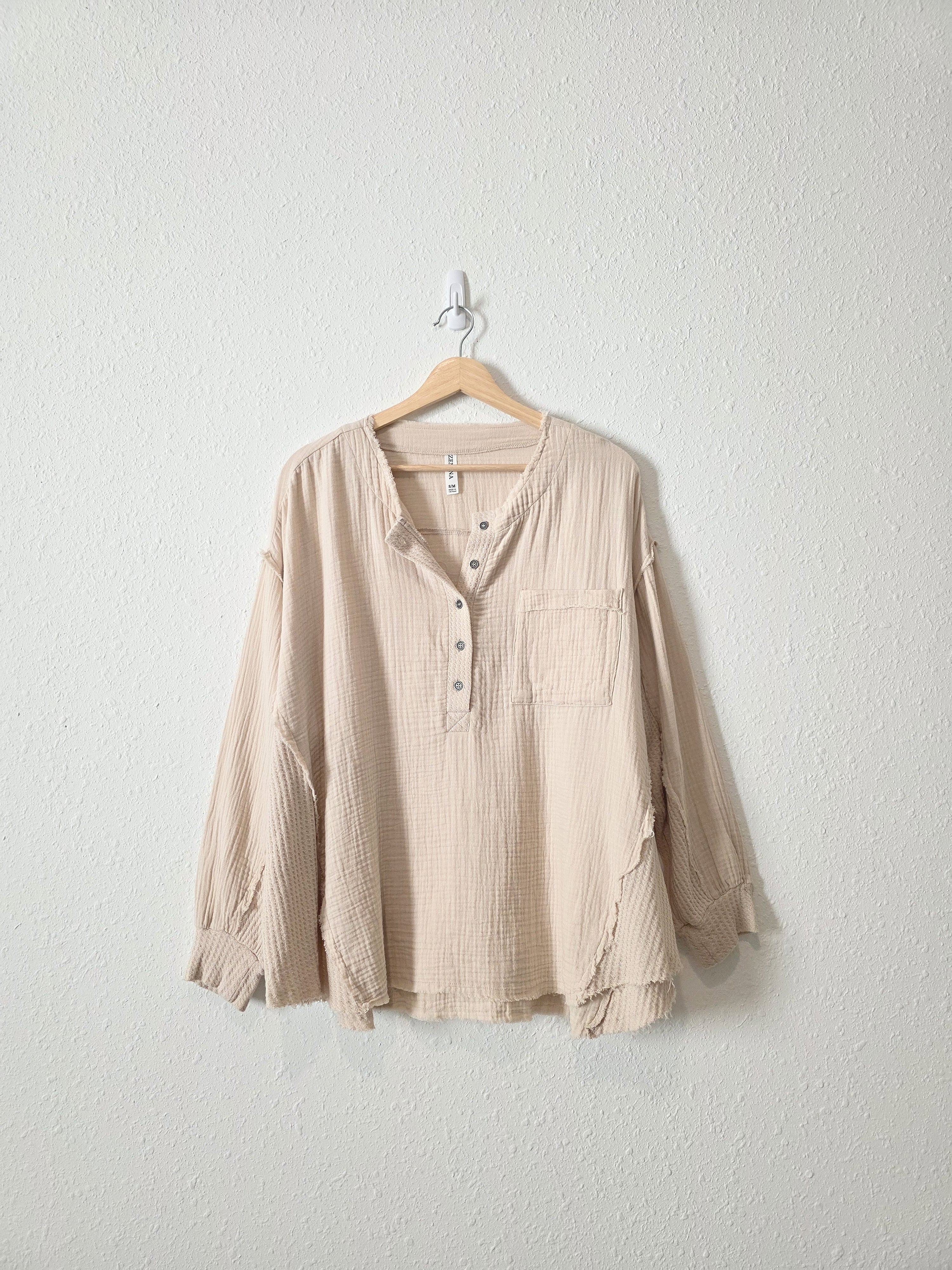Zenana Oversized Gauze Top (S/M)