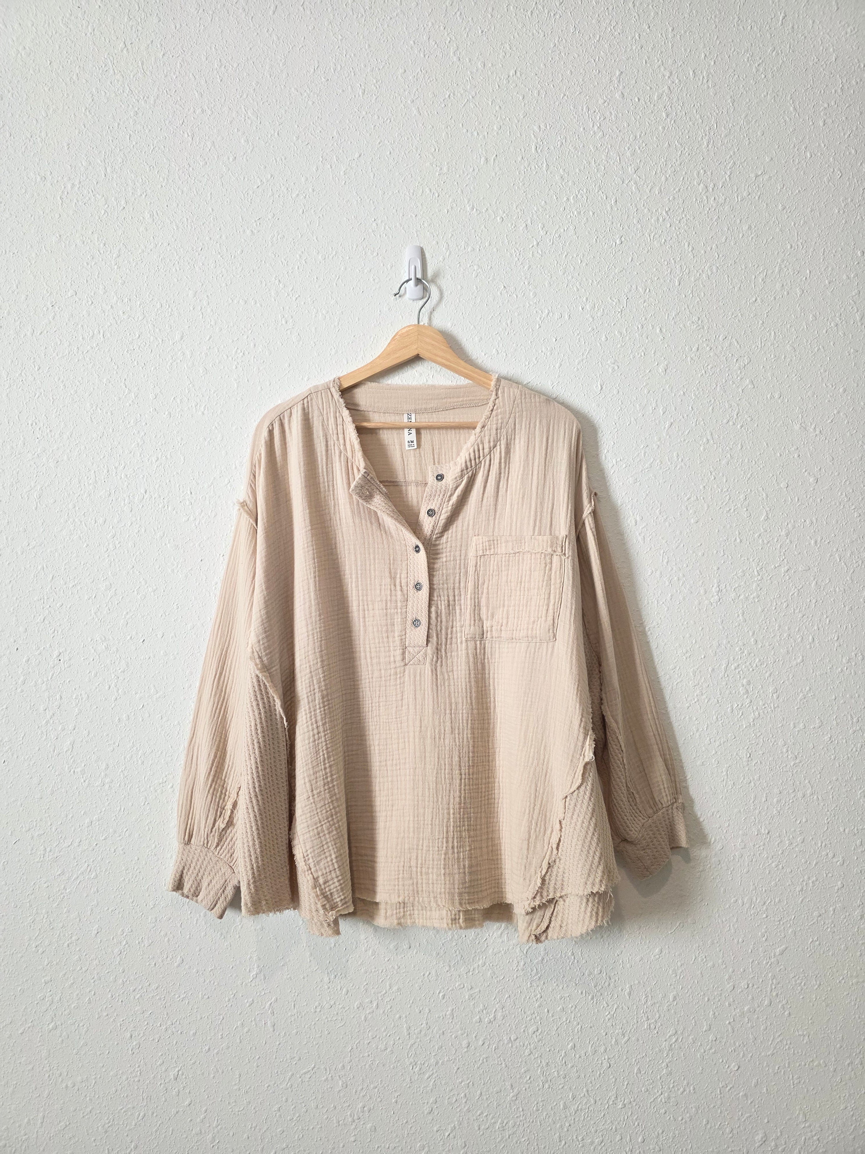 Zenana Oversized Gauze Top (S/M)