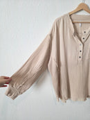 Zenana Oversized Gauze Top (S/M)
