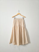 Neutral Gingham Maxi Skirt (S)