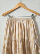 Neutral Gingham Maxi Skirt (S)