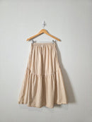 Neutral Gingham Maxi Skirt (S)