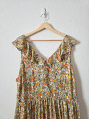 Floral Ruffle Midi Dress (2X)