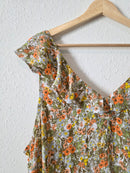 Floral Ruffle Midi Dress (2X)