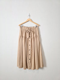 Linen Blend Midi Skirt (M)