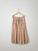 Linen Blend Midi Skirt (M)