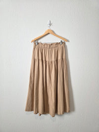Linen Blend Midi Skirt (M)