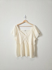 NEW Madewell Cream Eyelet Blouse (L)