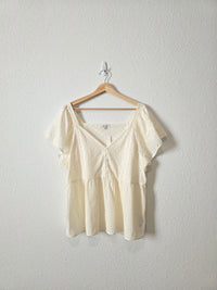 NEW Madewell Cream Eyelet Blouse (L)