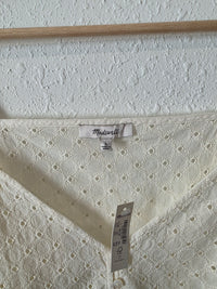 NEW Madewell Cream Eyelet Blouse (L)