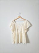NEW Madewell Cream Eyelet Blouse (L)