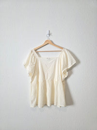NEW Madewell Cream Eyelet Blouse (L)