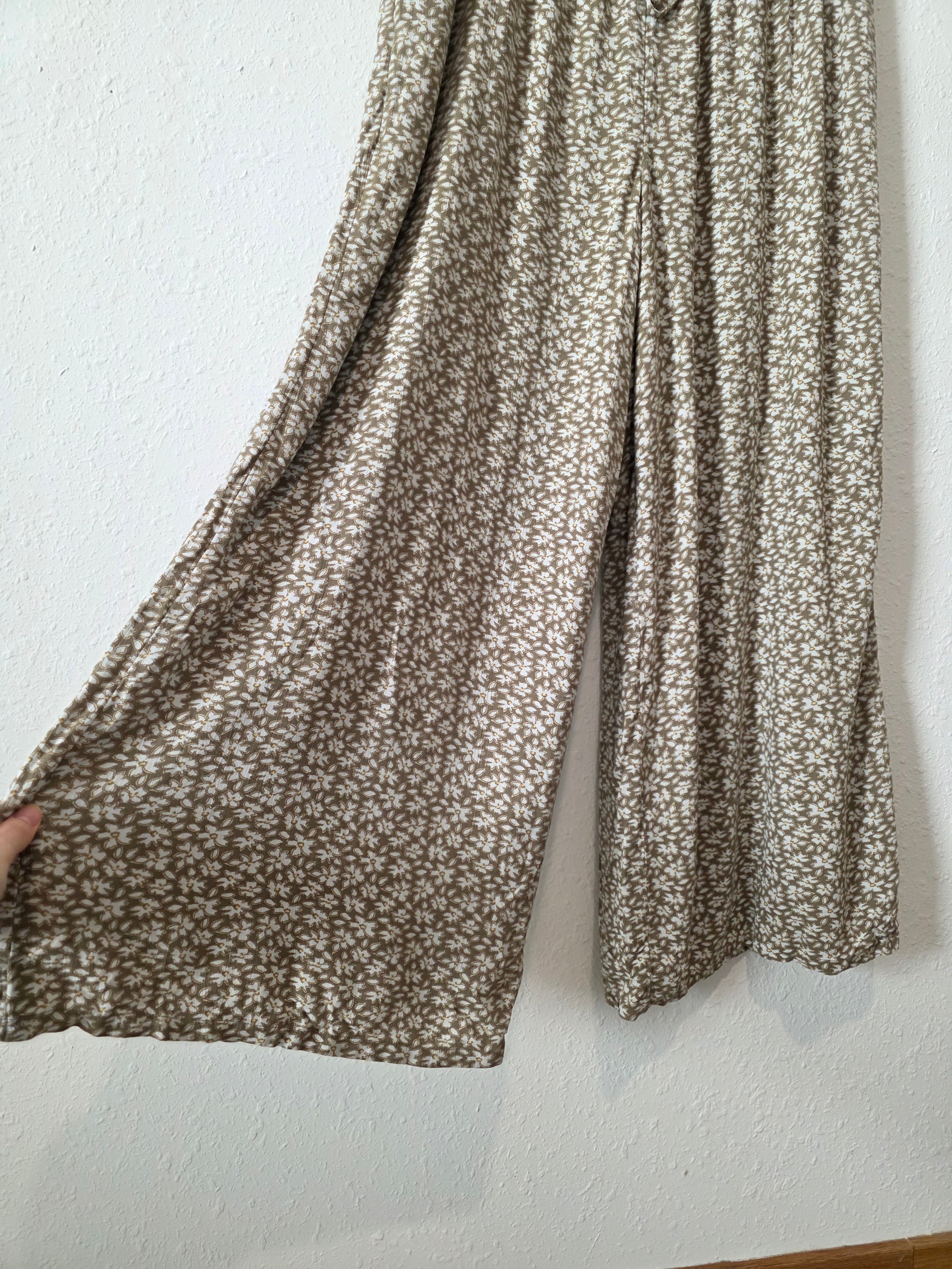 Floral Wide Leg Pants (XL)