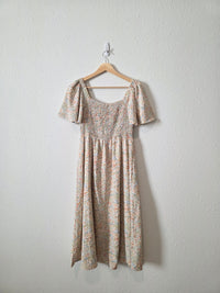 Colorful Floral Midi Dress (S)