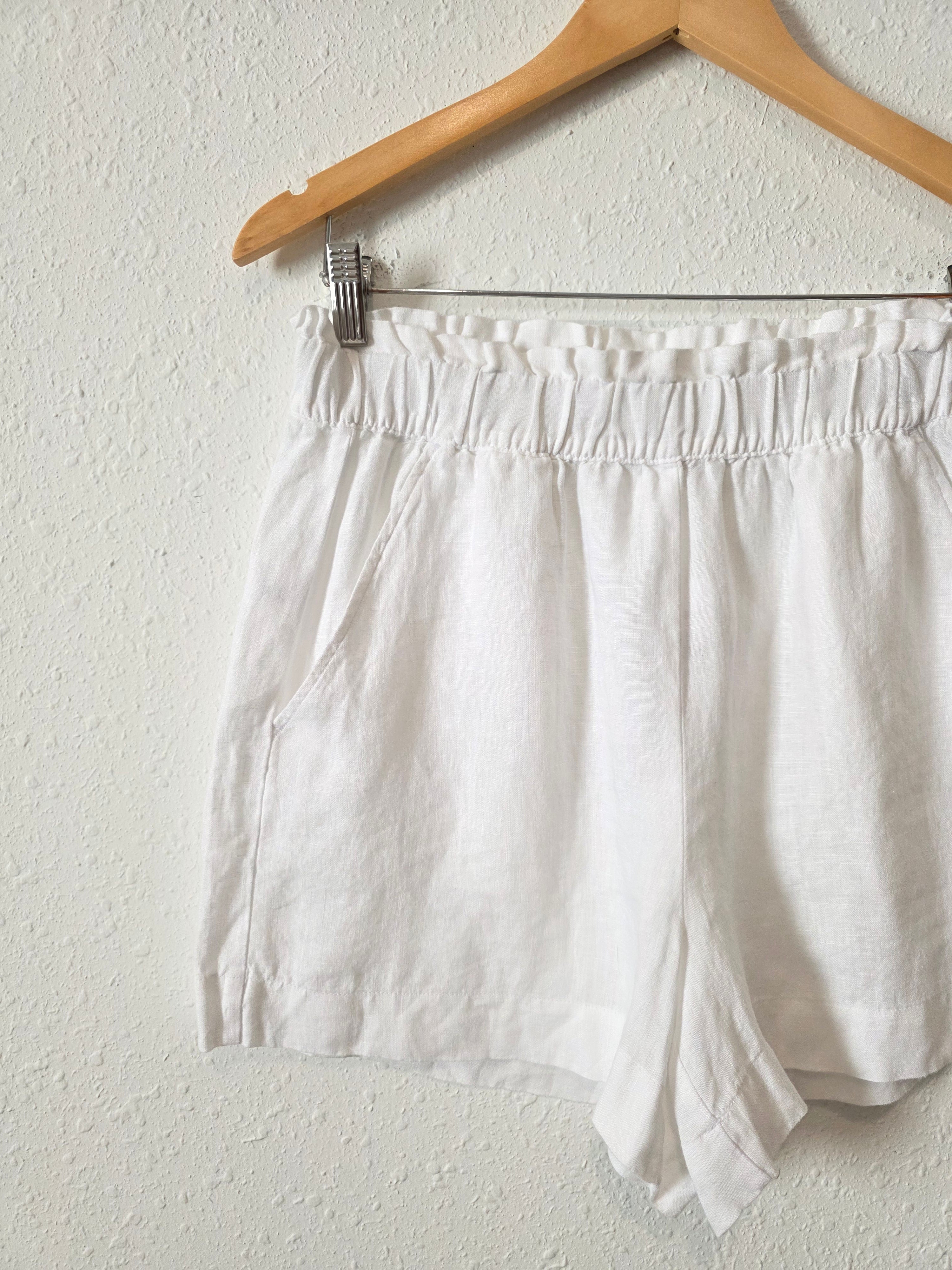 NEW Loft White Linen Shorts (M)