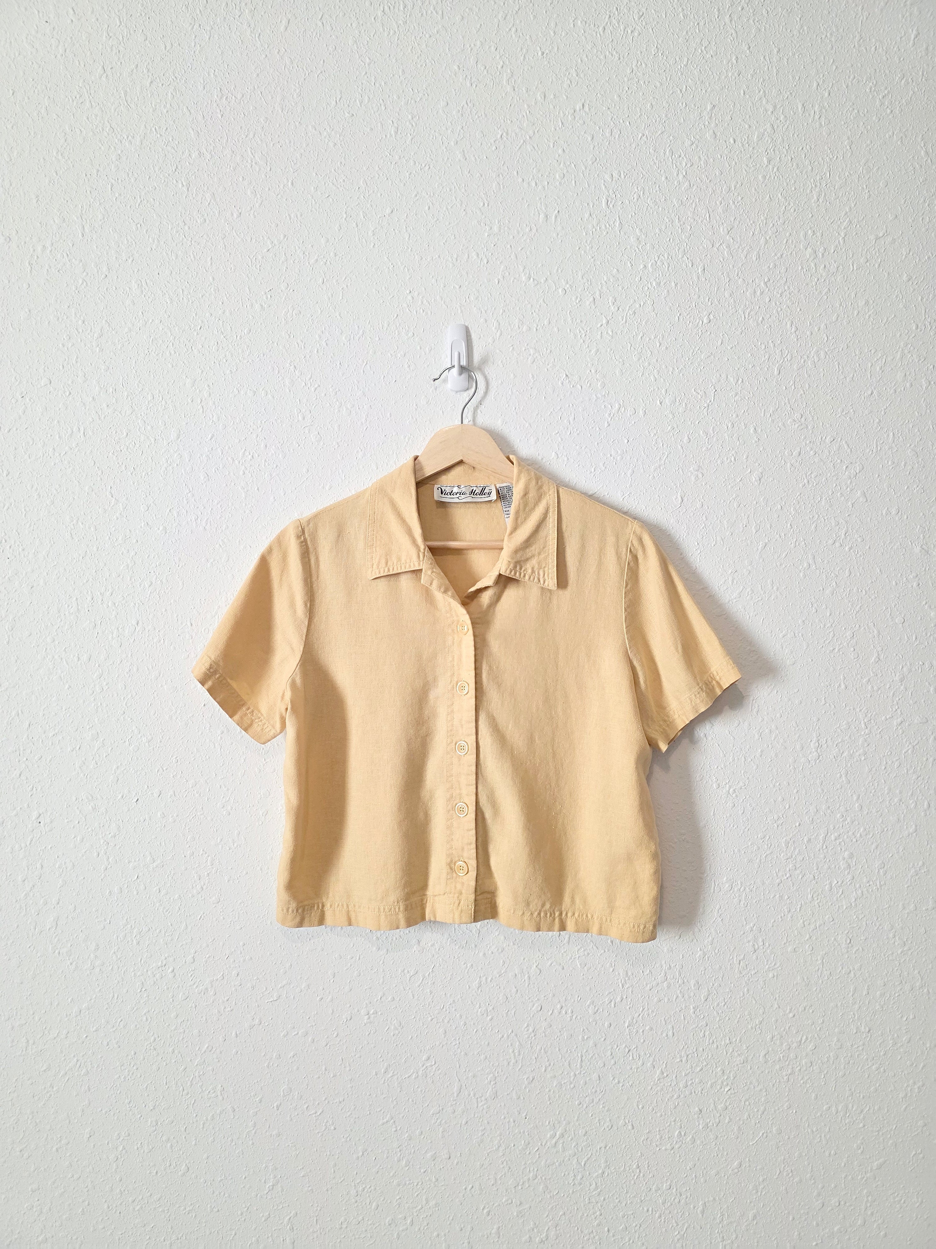 Vintage Butter Yellow Button Up (S)
