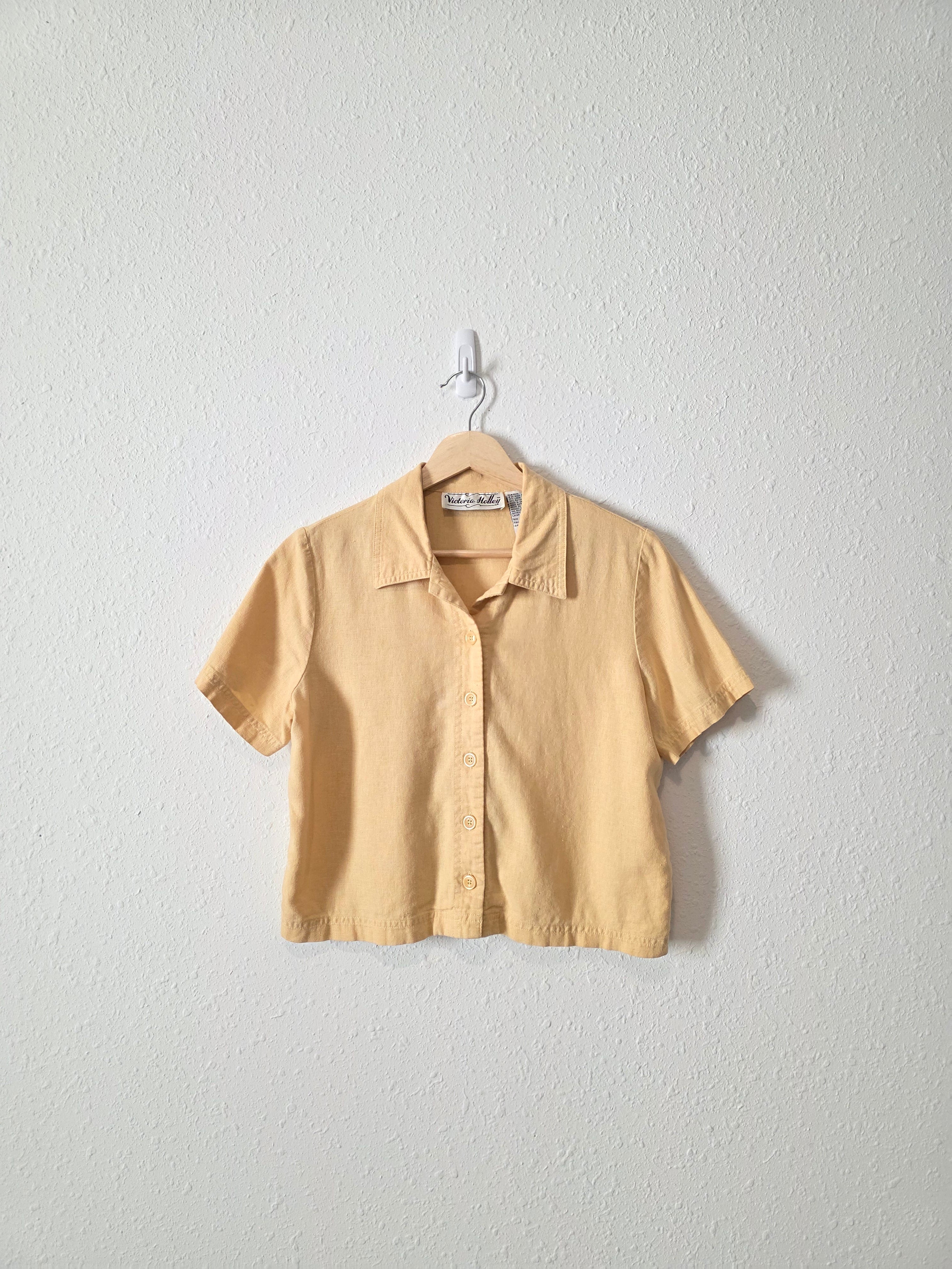 Vintage Butter Yellow Button Up (S)