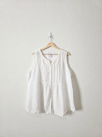 White Linen Button Up Tank (18)