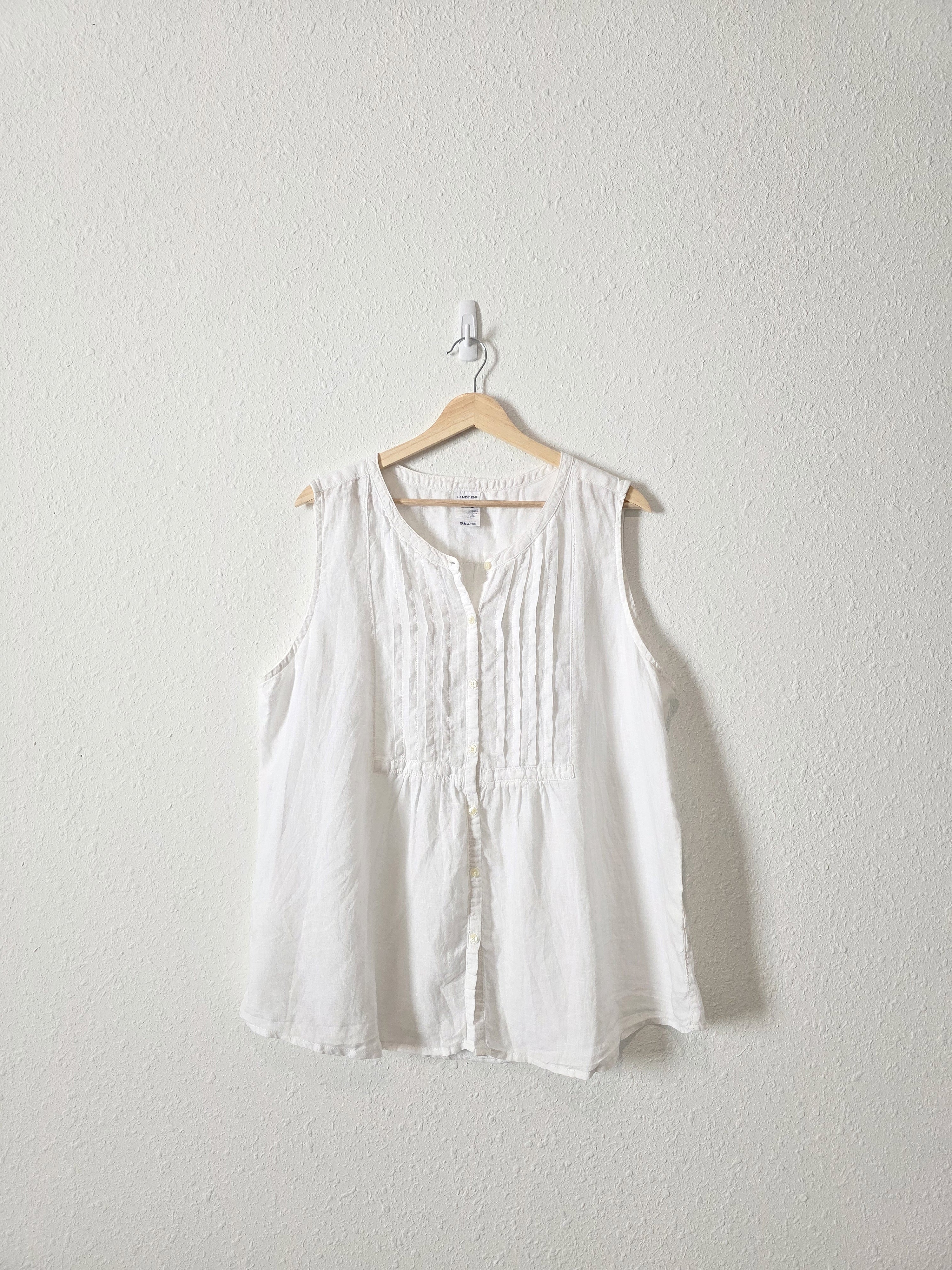 White Linen Button Up Tank (18)