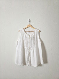 White Linen Button Up Tank (18)