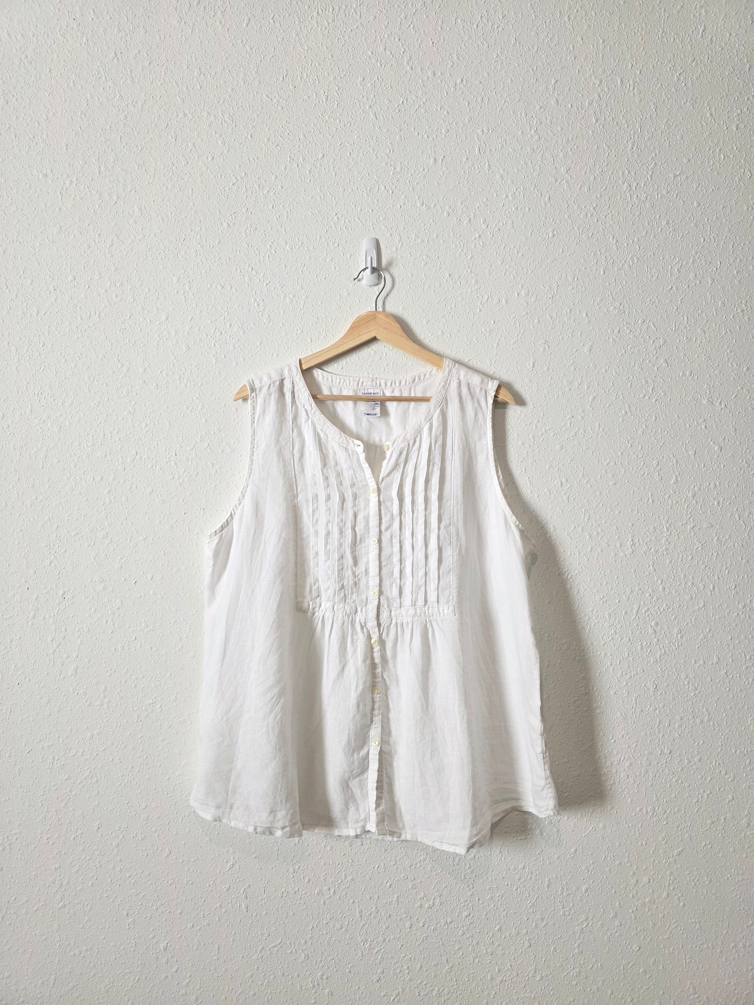 White Linen Button Up Tank (18)