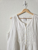 White Linen Button Up Tank (18)