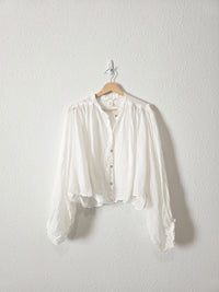 Puff Sleeve Button Up Blouse (S)