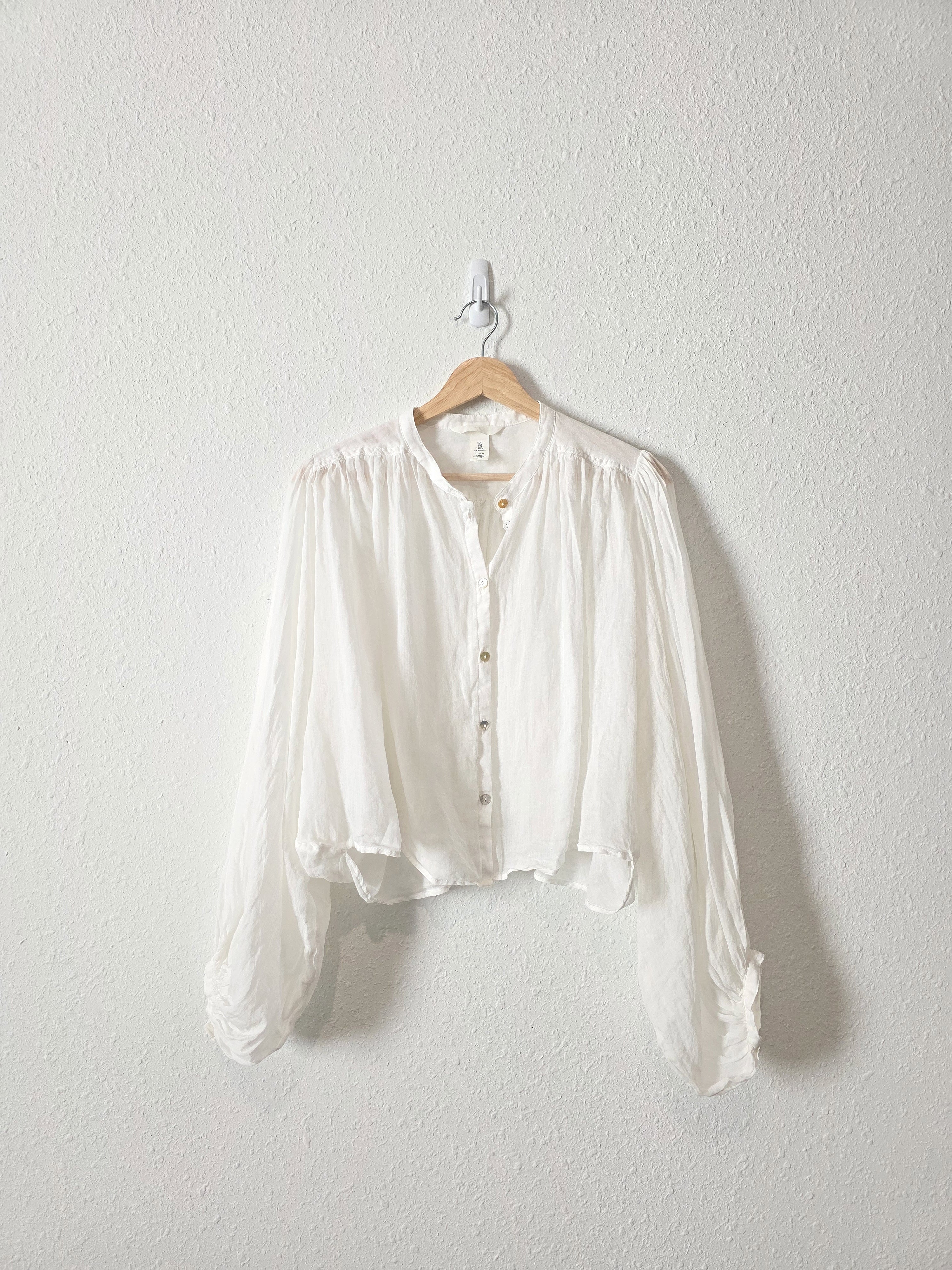 Puff Sleeve Button Up Blouse (S)