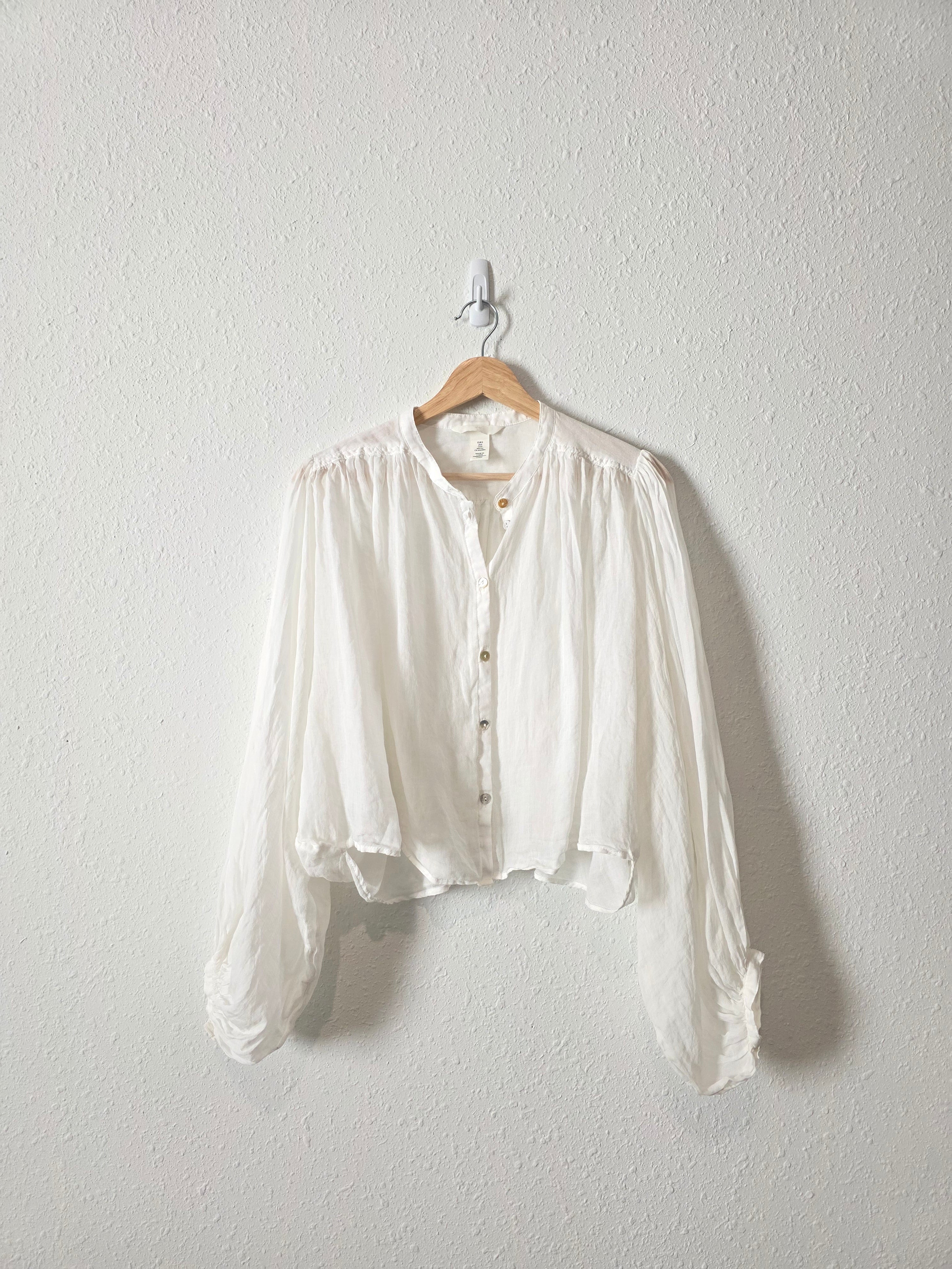Puff Sleeve Button Up Blouse (S)