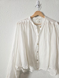 Puff Sleeve Button Up Blouse (S)