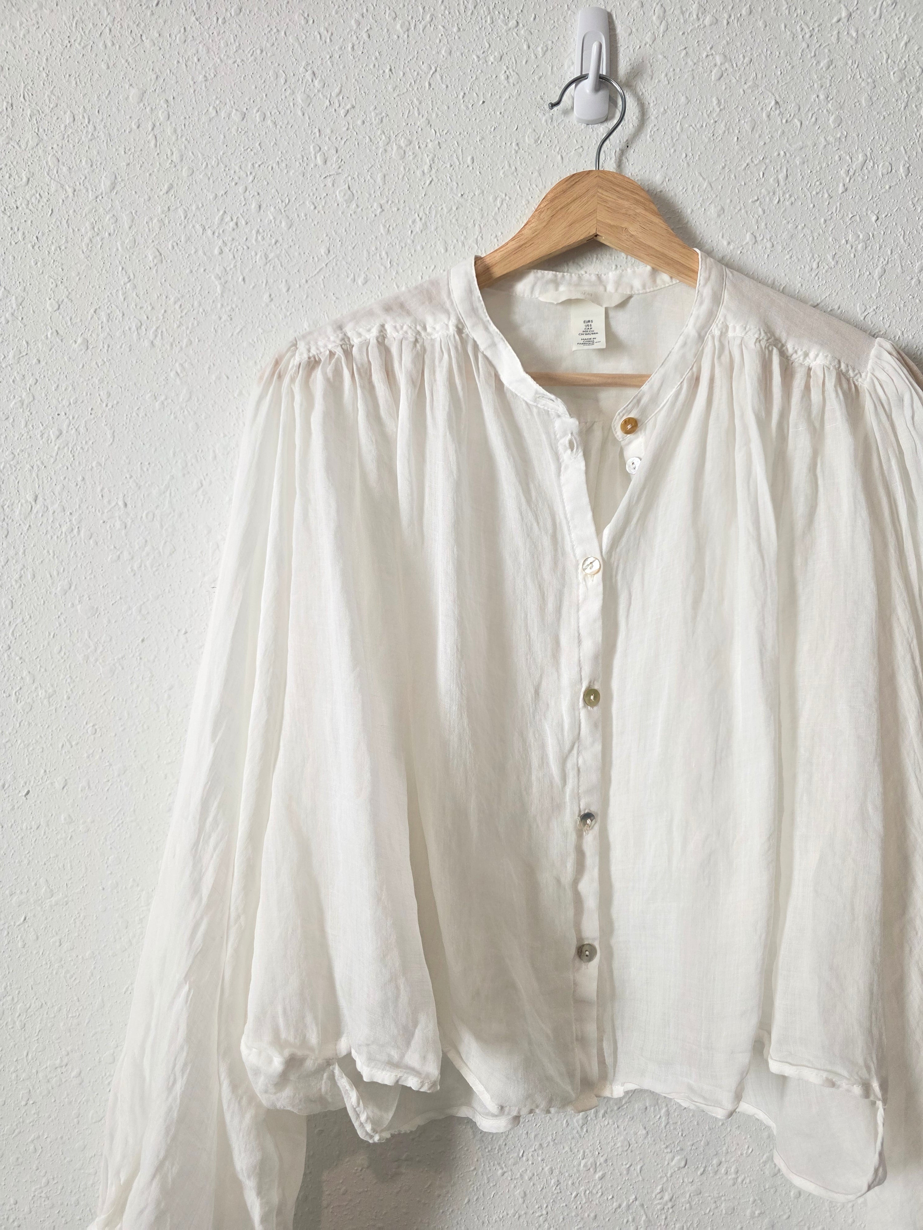 Puff Sleeve Button Up Blouse (S)