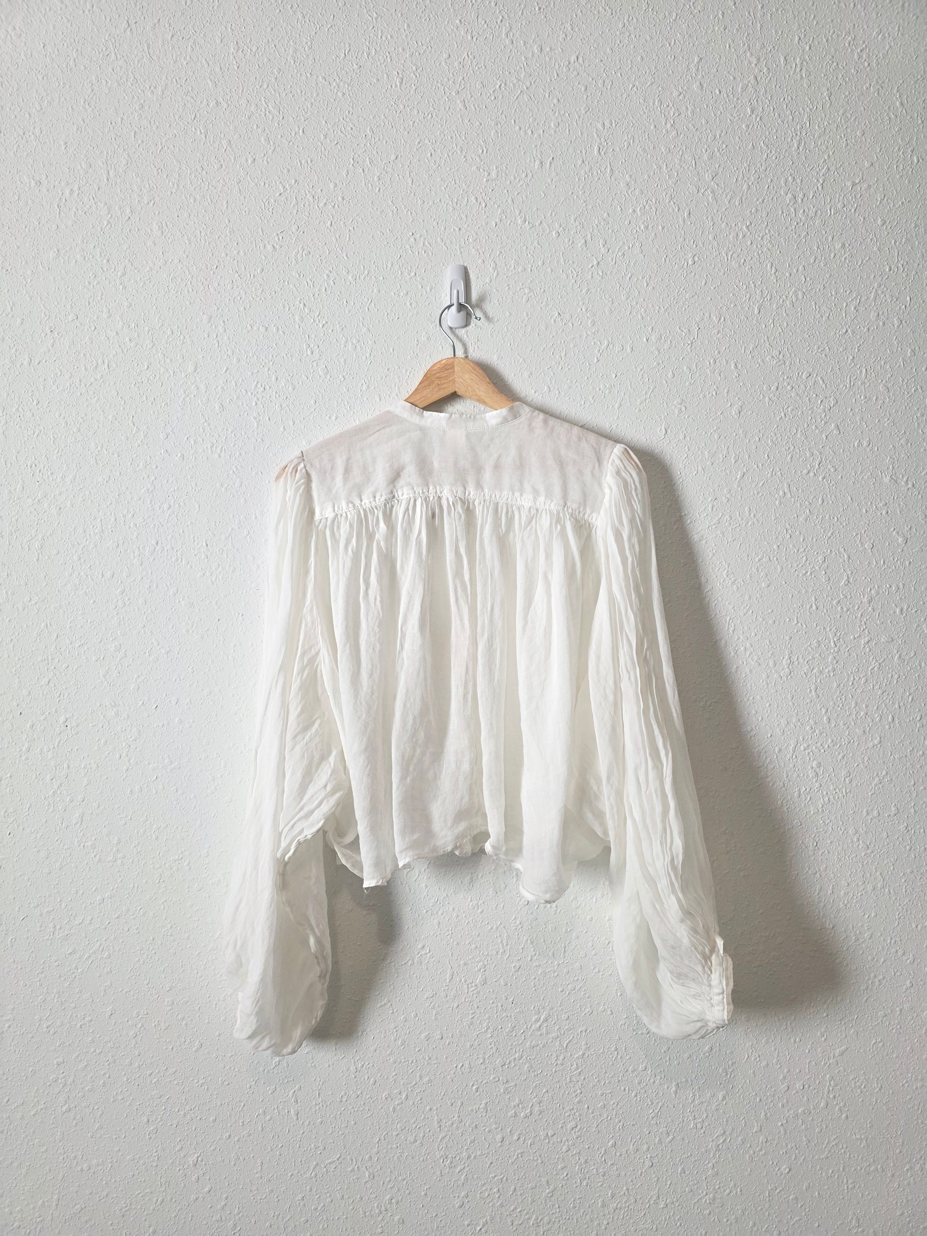 Puff Sleeve Button Up Blouse (S)