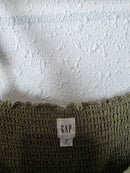 Gap Olive Smocked Midi Dress (M)
