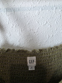 Gap Olive Smocked Midi Dress (M)