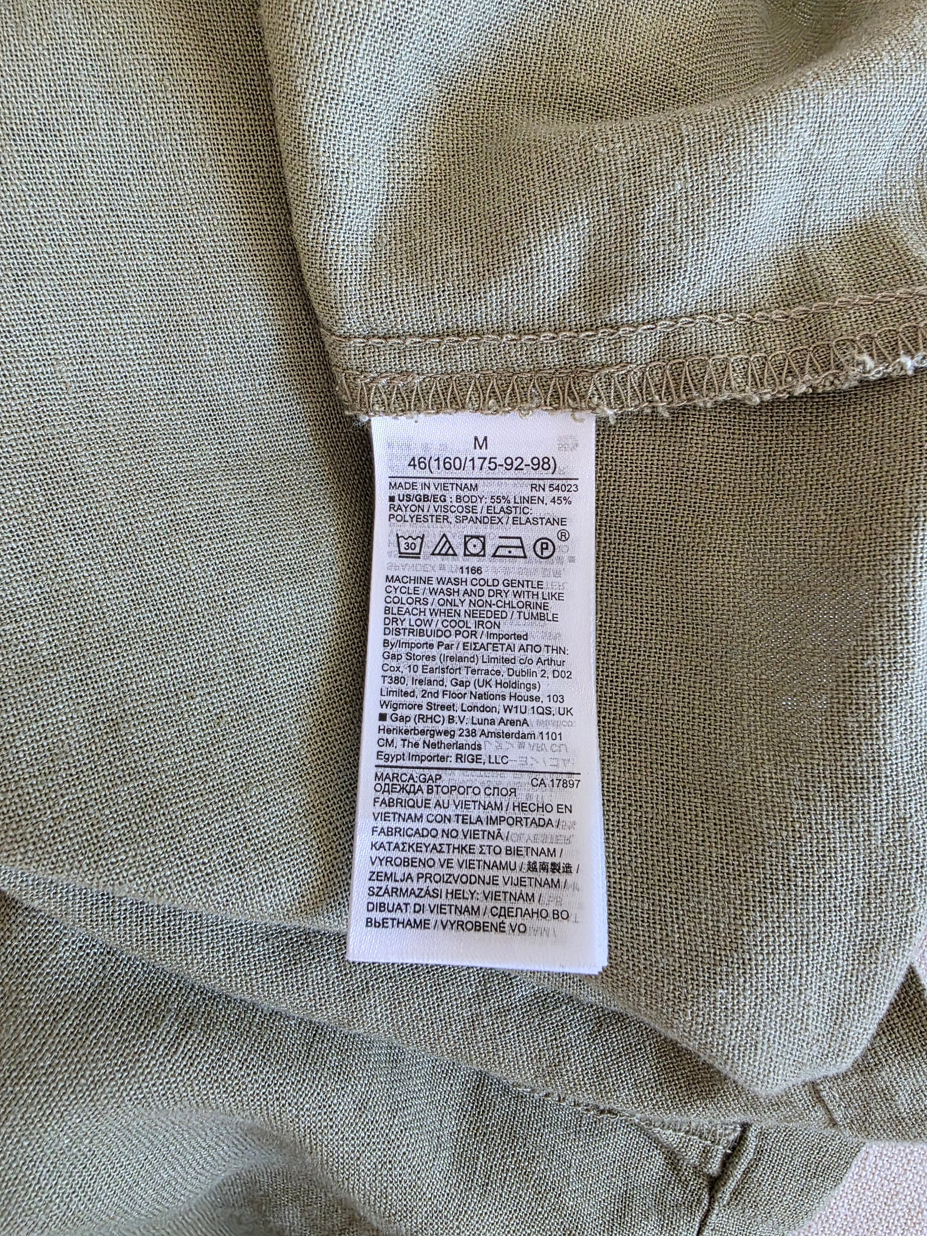 Gap Olive Smocked Midi Dress (M)