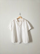 J.Crew White Linen V Neck (XXL)