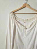 Free People Ribbed Lace Top (M)
