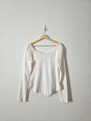 Free People Ribbed Lace Top (M)