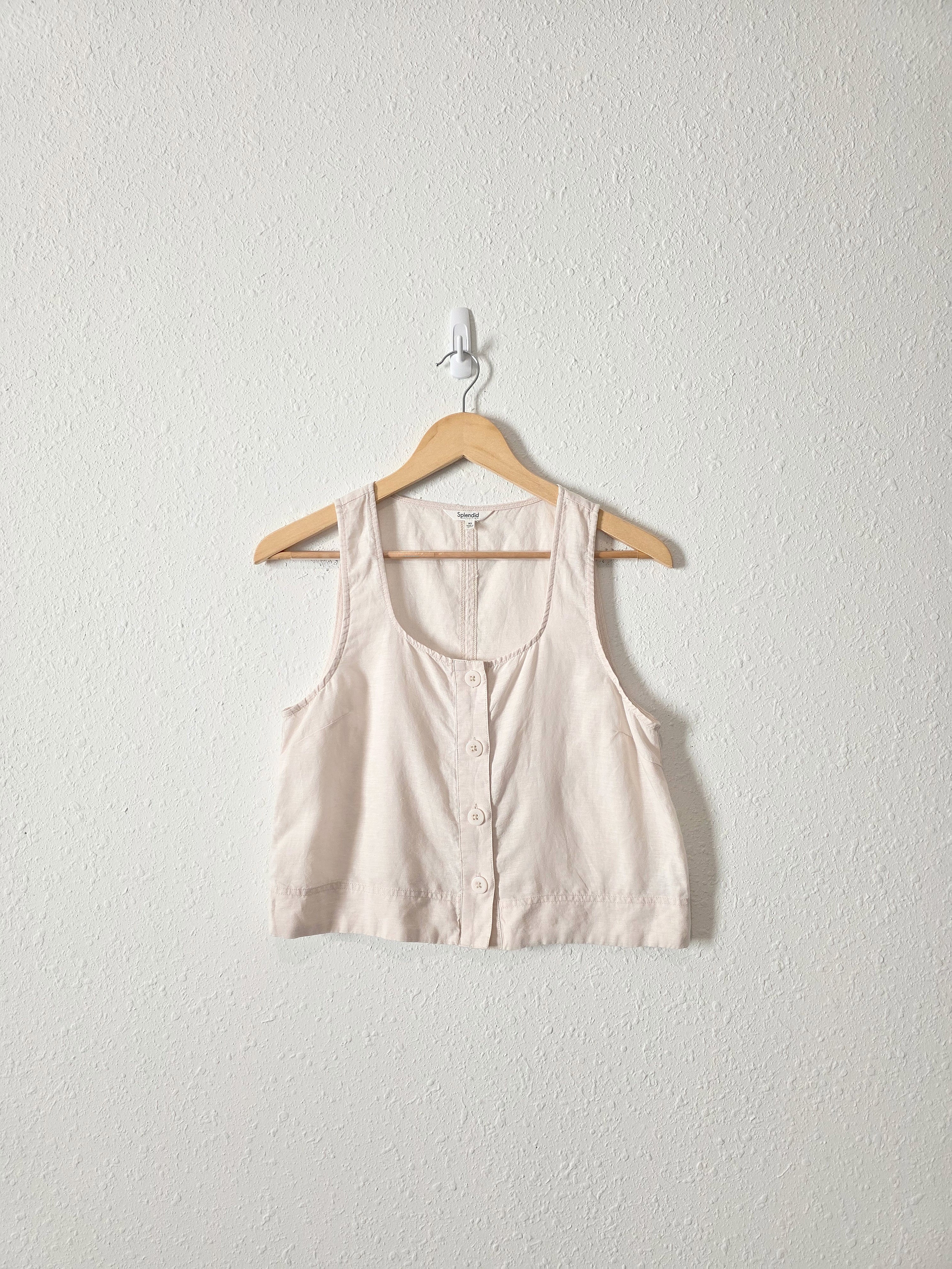 Splendid Linen Blend Crop Tank (XS)