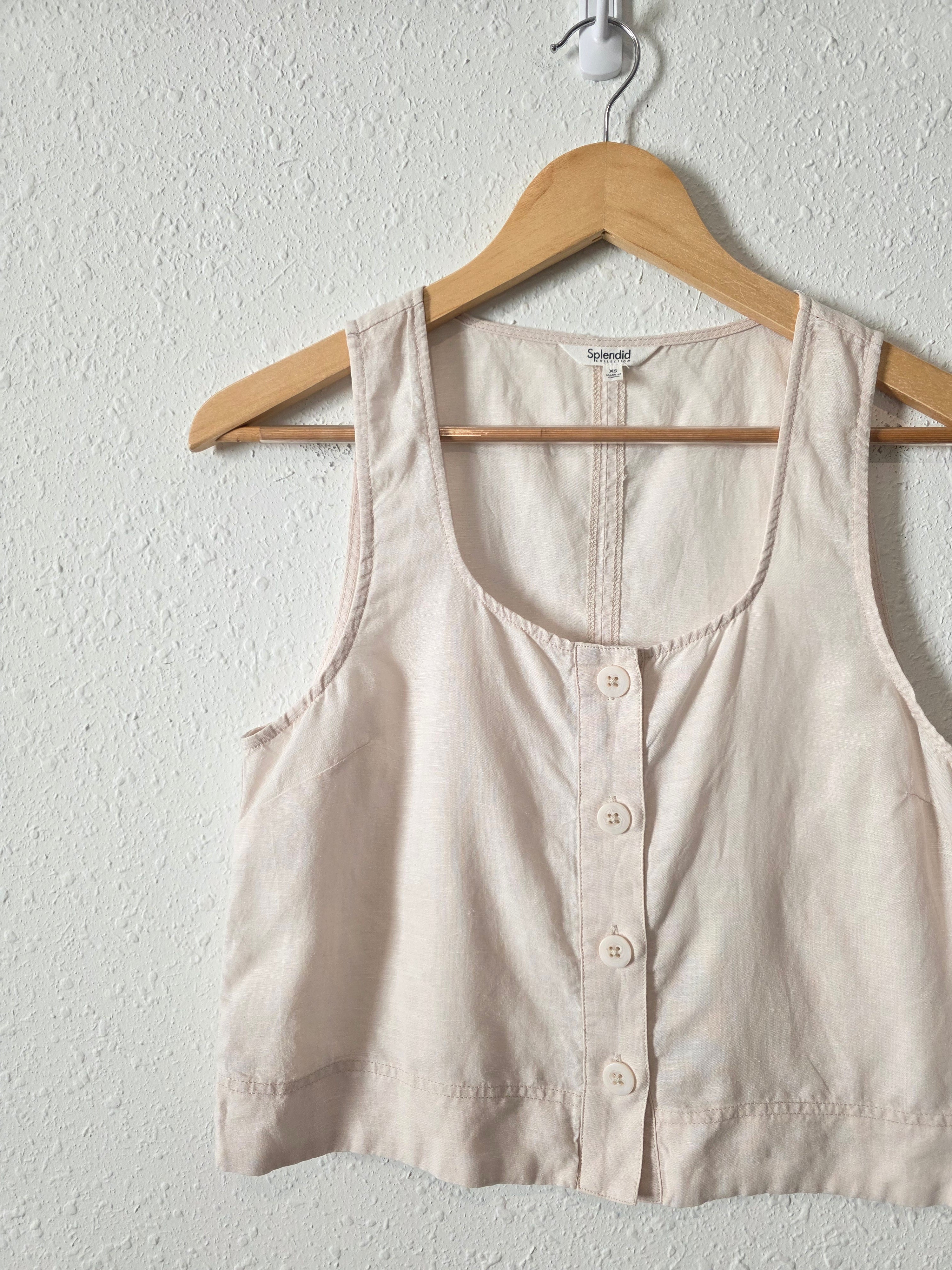 Splendid Linen Blend Crop Tank (XS)