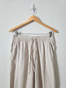 Neutral Linen Straight Pants (S)