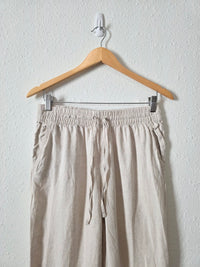 Neutral Linen Straight Pants (S)