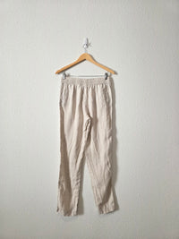 Neutral Linen Straight Pants (S)