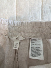 Neutral Linen Straight Pants (S)