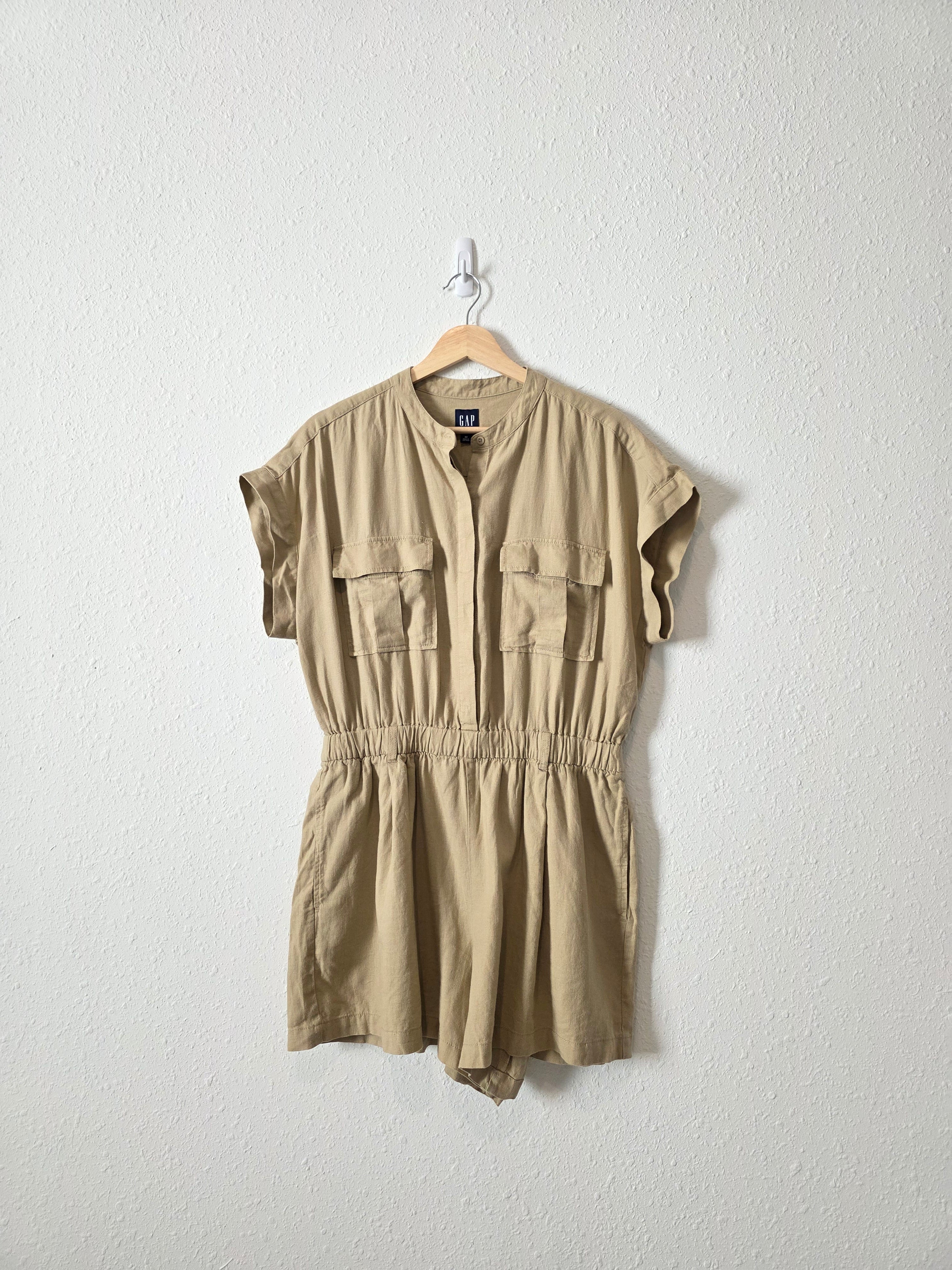 NEW Gap Linen Utility Romper (M)