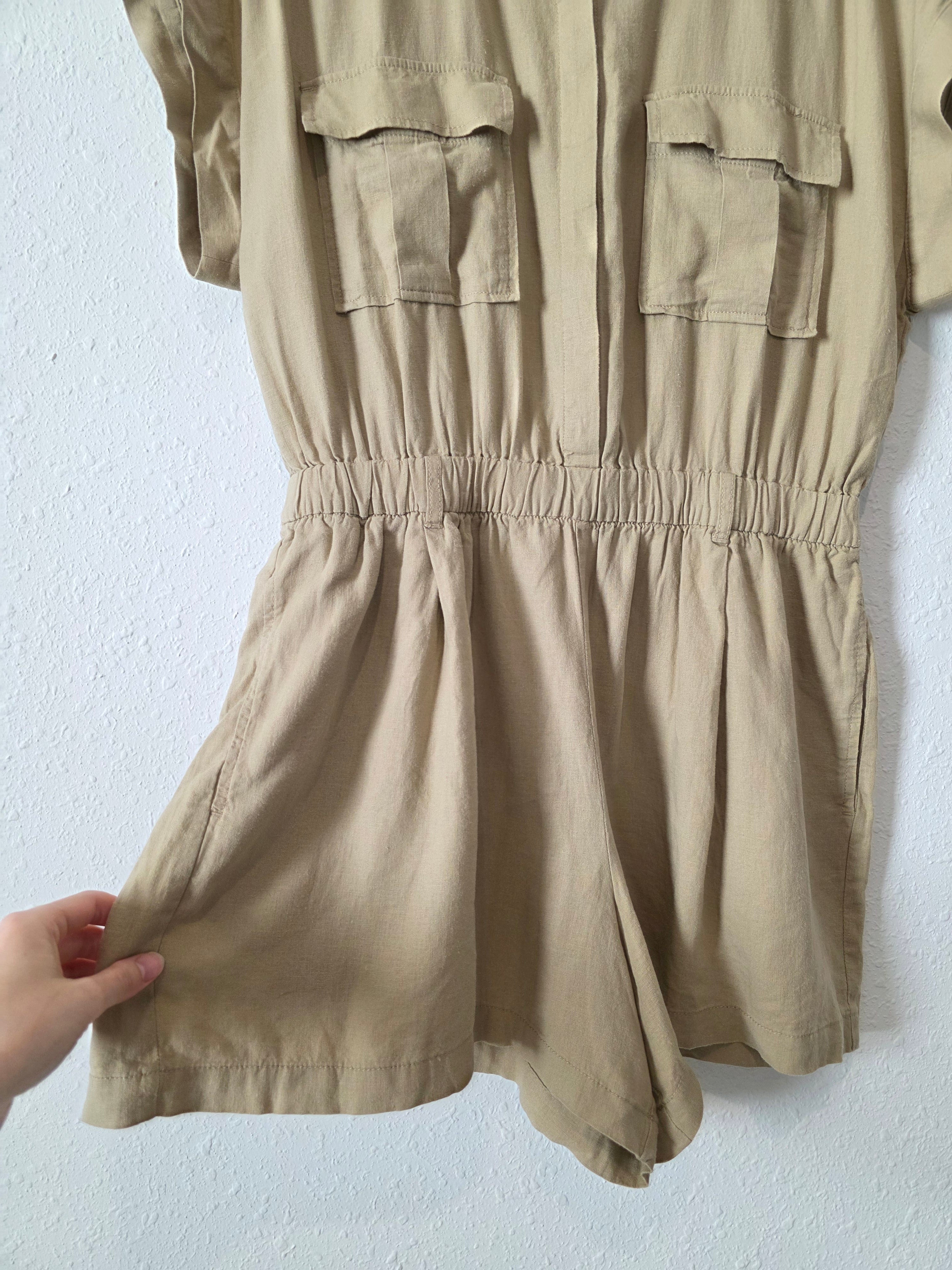 NEW Gap Linen Utility Romper (M)