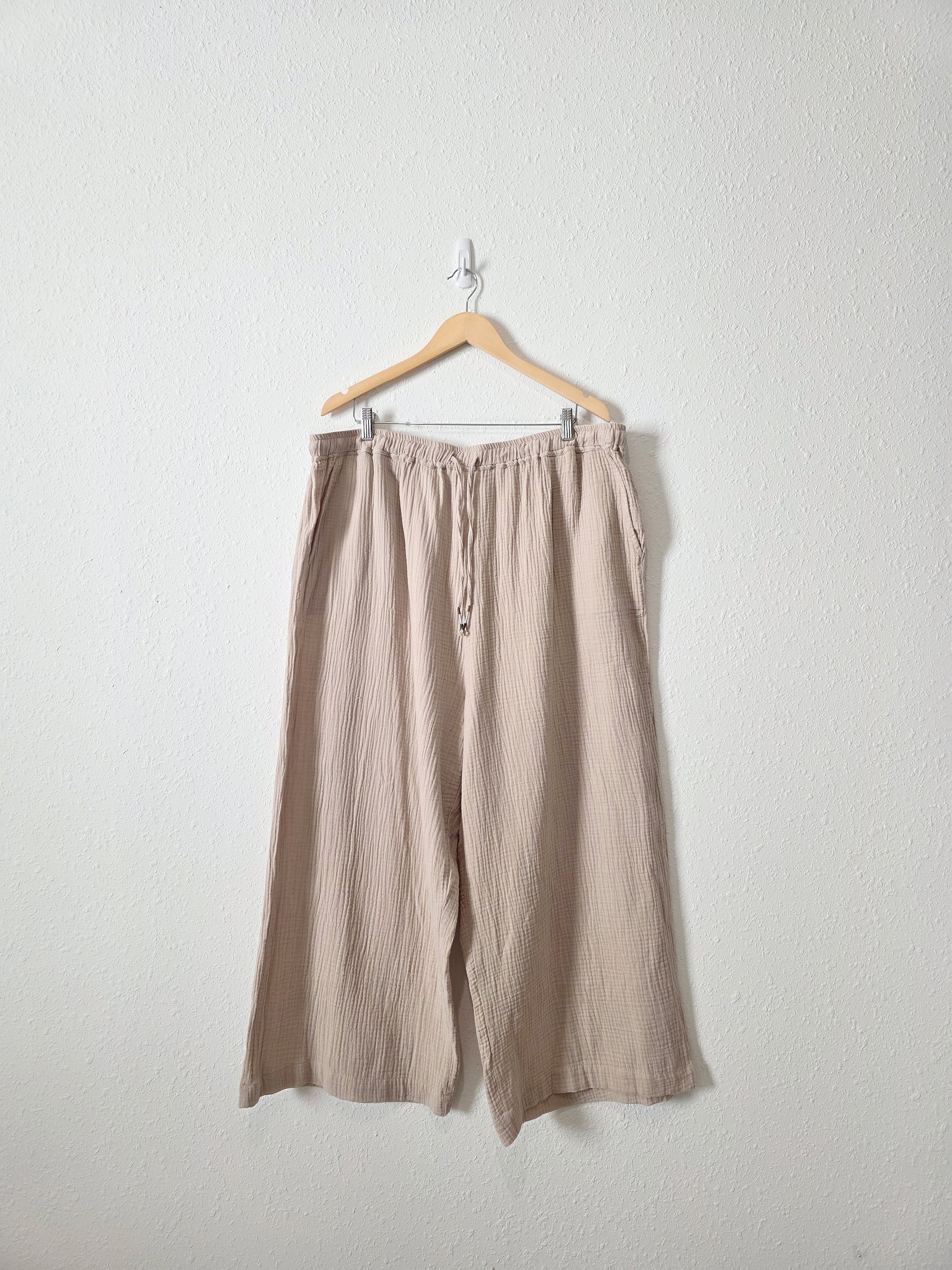 Cotton Gauze Wide Leg Pants (3X)