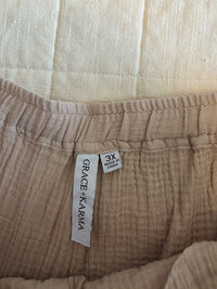 Cotton Gauze Wide Leg Pants (3X)